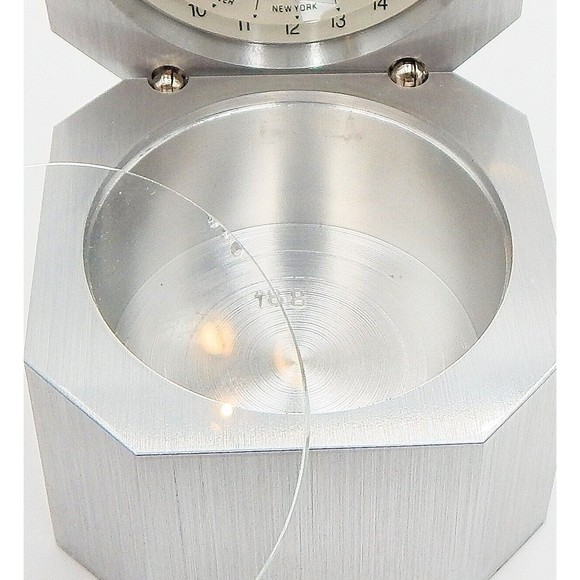 Advertising Desk World Clock Metal Box Allegra Telfast Branded Untested - Picture 6 of 9